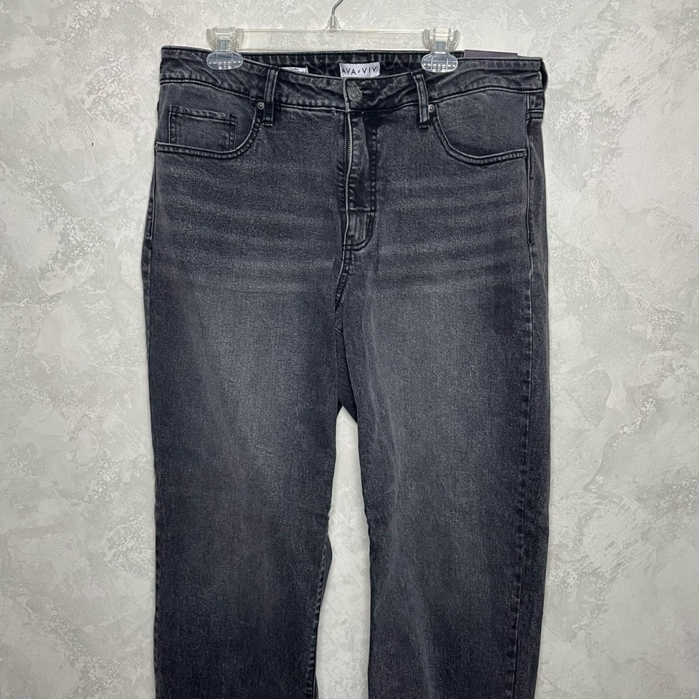 NWT Ava & Viv black high waisted straight leg jeans